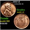 Image 1 : 1957-d Lincoln Cent 1c Grades GEM+ Unc RD