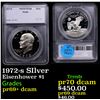 Image 1 : Proof 1972-s SIlver Eisenhower Dollar $1 Graded pr69+ dcam By SEGS