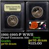 Image 1 : Proof 1991-1995-P WWII Modern Commem Half Dollar 50c Graded GEM++ Proof Deep Cameo By USCG