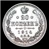 Image 3 : 1914 (SPB BC) Russia 20 Kopeks Silver Y# 22a.1 Grades Choice Unc