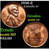 Image 1 : 1956-d Lincoln Cent 1c Grades GEM+ Unc RD