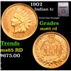 Image 1 : 1902 Indian Cent 1c Graded ms65 rd By SEGS