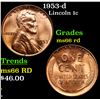 Image 1 : 1953-d Lincoln Cent 1c Grades GEM+ Unc RD