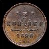 Image 1 : 1898 Russia 1/2 Kopek Y# 48.1 Grades Select+ Unc RB