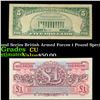 Image 1 : 2x Consecutive 1948 Second Series British Armed Forces 1 Pound Special Vouchers, CU! P# M22a Grades 