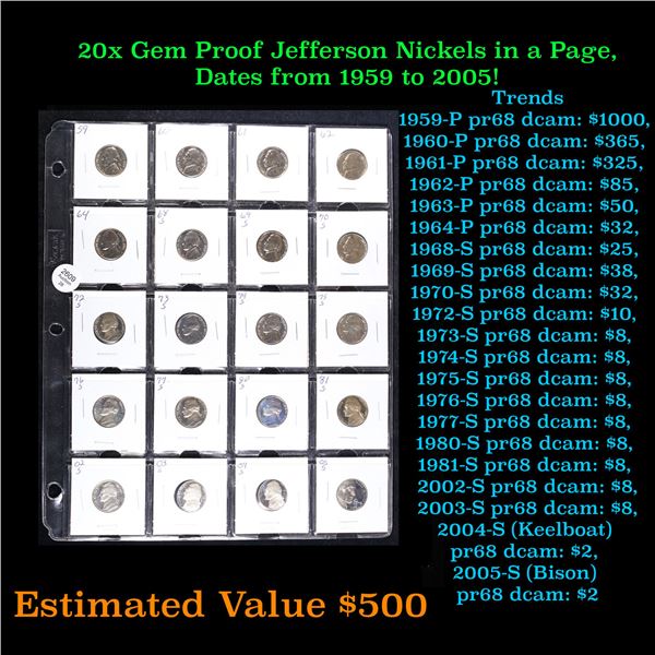 Huge Liifetime Collection - Too Many Coins To Auction Individually - This Lot is For One Page of 20 