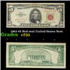 Image 1 : 1963 $5 Red seal United States Note Grades vf++