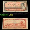 Image 1 : 1961-1972 (1954 Modified Hair Issue) Canada 2 Dollars Banknote P# 76b, Sig. Beattie & Rasminsky Grad