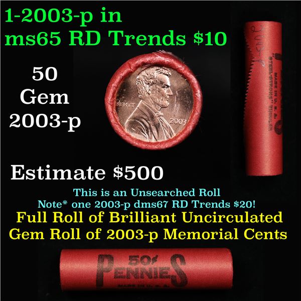 Shotgun Lincoln 1c roll, 2003-p 50 pcs Steel-Strong Wrapper.