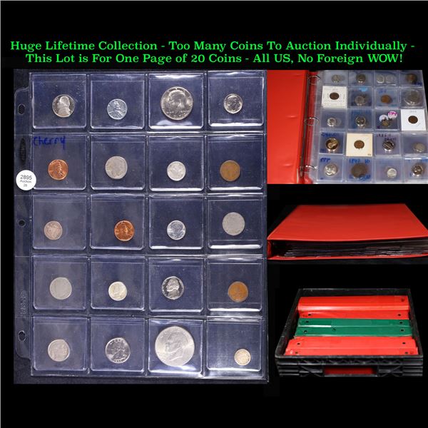 Huge Liifetime Collection - Too Many Coins To Auction Individually - This Lot is For One Page of 20 