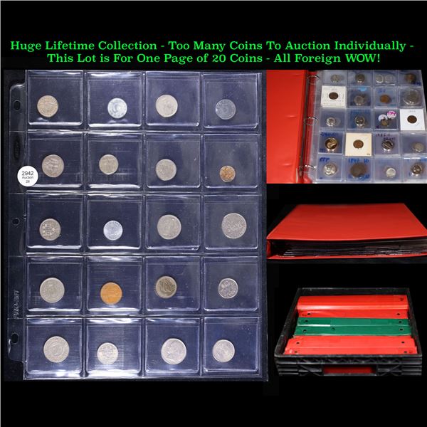 Huge Liifetime Collection - Too Many Coins To Auction Individually - This Lot is For One Page of 20 