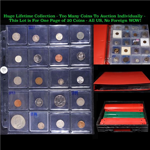 Huge Liifetime Collection - Too Many Coins To Auction Individually - This Lot is For One Page of 20 
