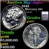 Image 1 : Proof ***Auction Highlight*** 1941 Mercury Dime 10c Graded pr67+ By SEGS (fc)