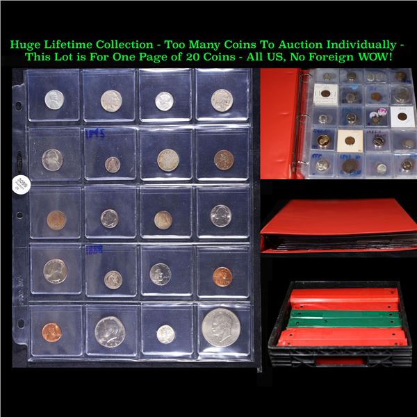 Huge Liifetime Collection - Too Many Coins To Auction Individually - This Lot is For One Page of 20 