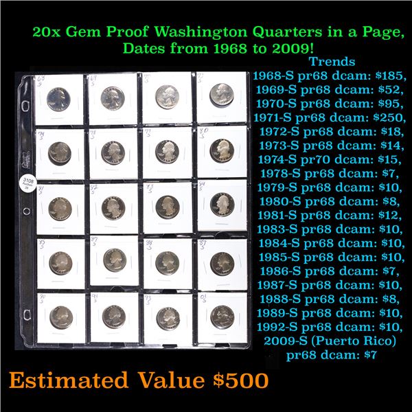 Huge Liifetime Collection - Too Many Coins To Auction Individually - This Lot is For One Page of 20 