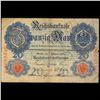 Image 2 : 1908 Imperial Germany 20 Mark Note P# 31 Grades vf+