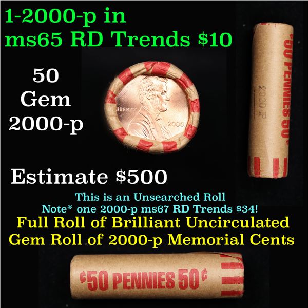 Shotgun Lincoln 1c roll, 2000-p 50 pcs Penny Wrapper.