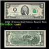 Image 1 : 2003 $2 Green Seal Federal Reseve Note Grades Select CU