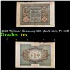 Image 1 : 1920 Weimar Germany 100 Mark Note P# 69B Grades f+