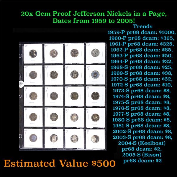 Huge Liifetime Collection - Too Many Coins To Auction Individually - This Lot is For One Page of 20 