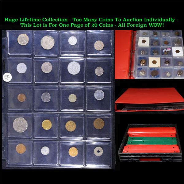 Huge Liifetime Collection - Too Many Coins To Auction Individually - This Lot is For One Page of 20 