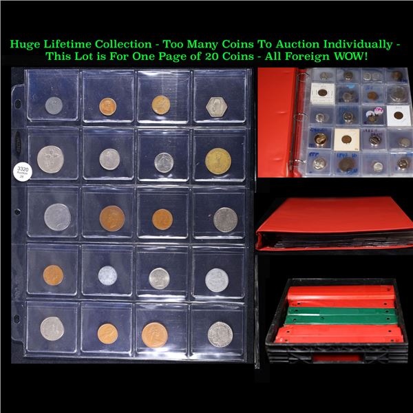 Huge Liifetime Collection - Too Many Coins To Auction Individually - This Lot is For One Page of 20 