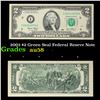 Image 1 : 2003 $2 Green Seal Federal Reseve Note Grades Choice AU/BU Slider