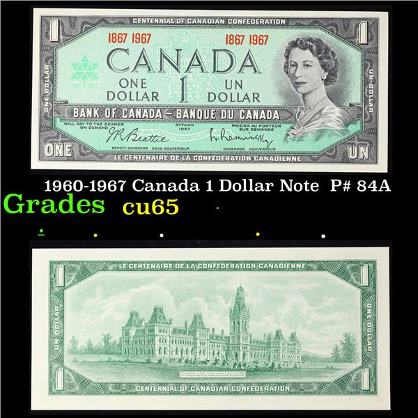 1960-1967 Canada 1 Dollar Note  P# 84A Grades Gem CU