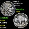 Image 1 : 1921-p Buffalo Nickel 5c Grades vf+