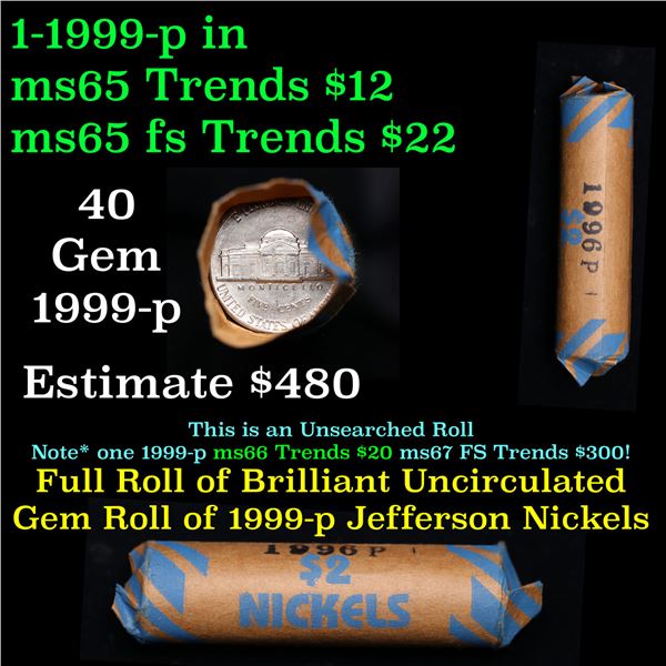 Shotgun Jefferson 5c roll, 1996-p 40 pcs Vintage Bank Wrapper