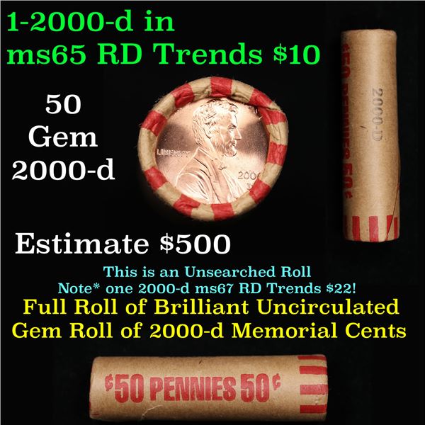 Shotgun Lincoln 1c roll, 2000-d 50 pcs Vintage Bank Wrapper.