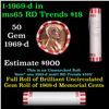 Image 1 : Shotgun Lincoln 1c roll, 1969-d 50 pcs Bank Wrapper.