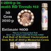Image 1 : Shotgun Lincoln 1c roll, 2010-p 50 pcs United States Mint Wrapper.