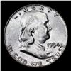 Image 2 : 1954-p Franklin Half Dollar 50c Grades Select+ Unc