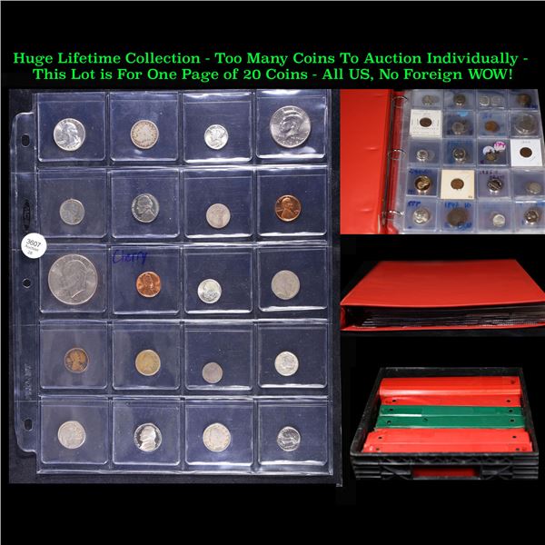 Huge Liifetime Collection - Too Many Coins To Auction Individually - This Lot is For One Page of 20 