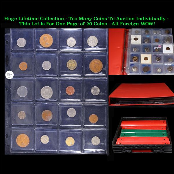 Huge Liifetime Collection - Too Many Coins To Auction Individually - This Lot is For One Page of 20 