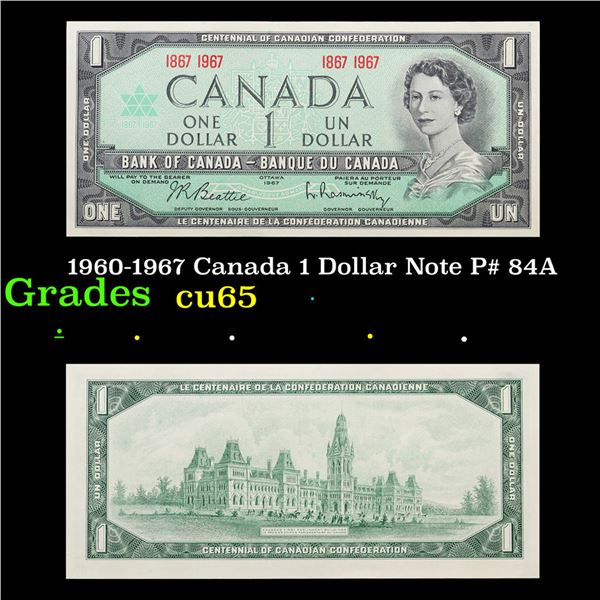1960-1967 Canada 1 Dollar Note P# 84A Grades Gem CU
