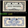 Image 1 : 1942 Philippines Under Japanese (JIM) Occupation 5 Centavo Note P# 103B Grades Choice AU/BU Slider