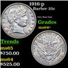 Image 1 : 1916-p Barber Quarter 25c Grades Choice+ Unc