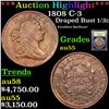 Image 1 : ***Auction Highlight*** 1808 Draped Bust Half Cent C-3 1/2c Graded Choice AU BY USCG (fc)