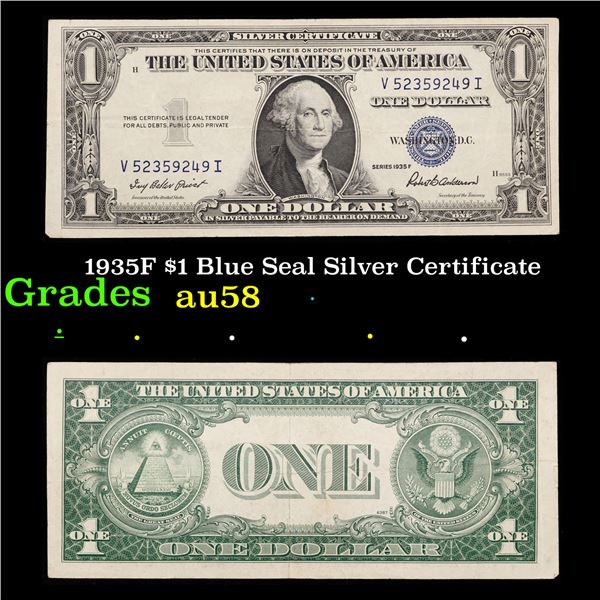 1935F $1 Blue Seal Silver Certificate Grades Choice AU/BU Slider