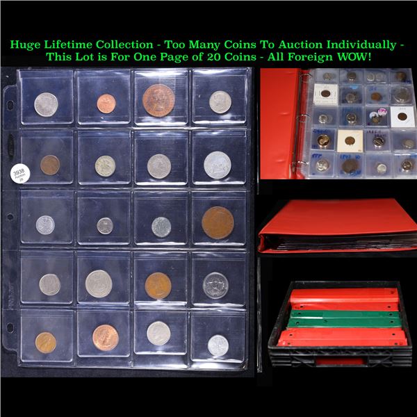 Huge Liifetime Collection - Too Many Coins To Auction Individually - This Lot is For One Page of 20 