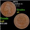 Image 1 : 1875 Indian Cent 1c Grades g+