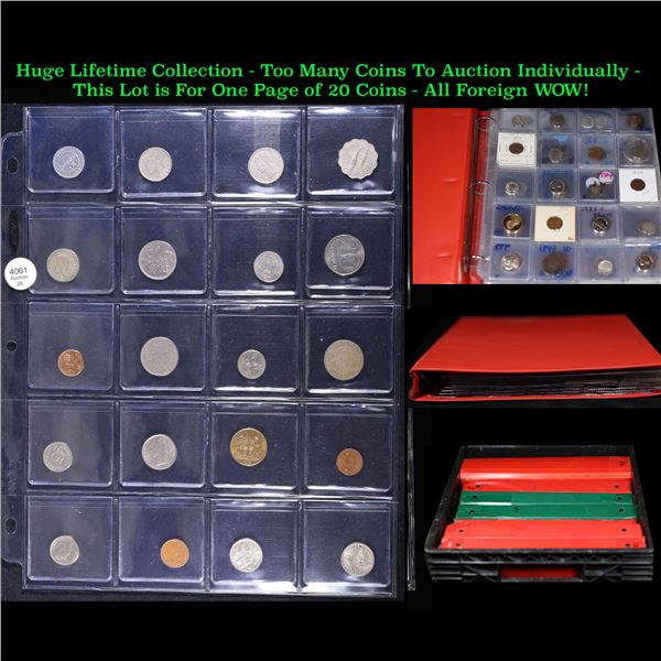 Huge Liifetime Collection - Too Many Coins To Auction Individually - This Lot is For One Page of 20 