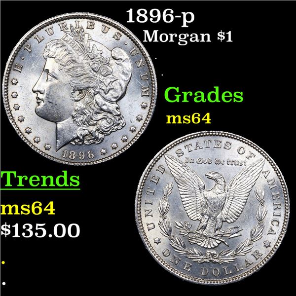 1896-p Morgan Dollar $1 Grades Choice Unc