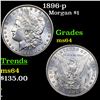Image 1 : 1896-p Morgan Dollar $1 Grades Choice Unc