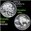 Image 1 : 1921-p Buffalo Nickel 5c Grades vf, very fine