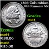 Image 1 : 1893 Columbian Old Commem Half Dollar 50c Grades Choice Unc