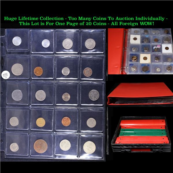 Huge Liifetime Collection - Too Many Coins To Auction Individually - This Lot is For One Page of 20 