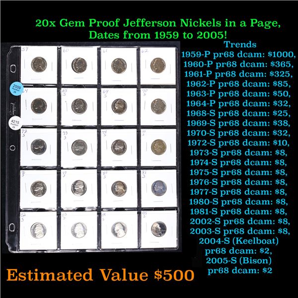 Huge Liifetime Collection - Too Many Coins To Auction Individually - This Lot is For One Page of 20 